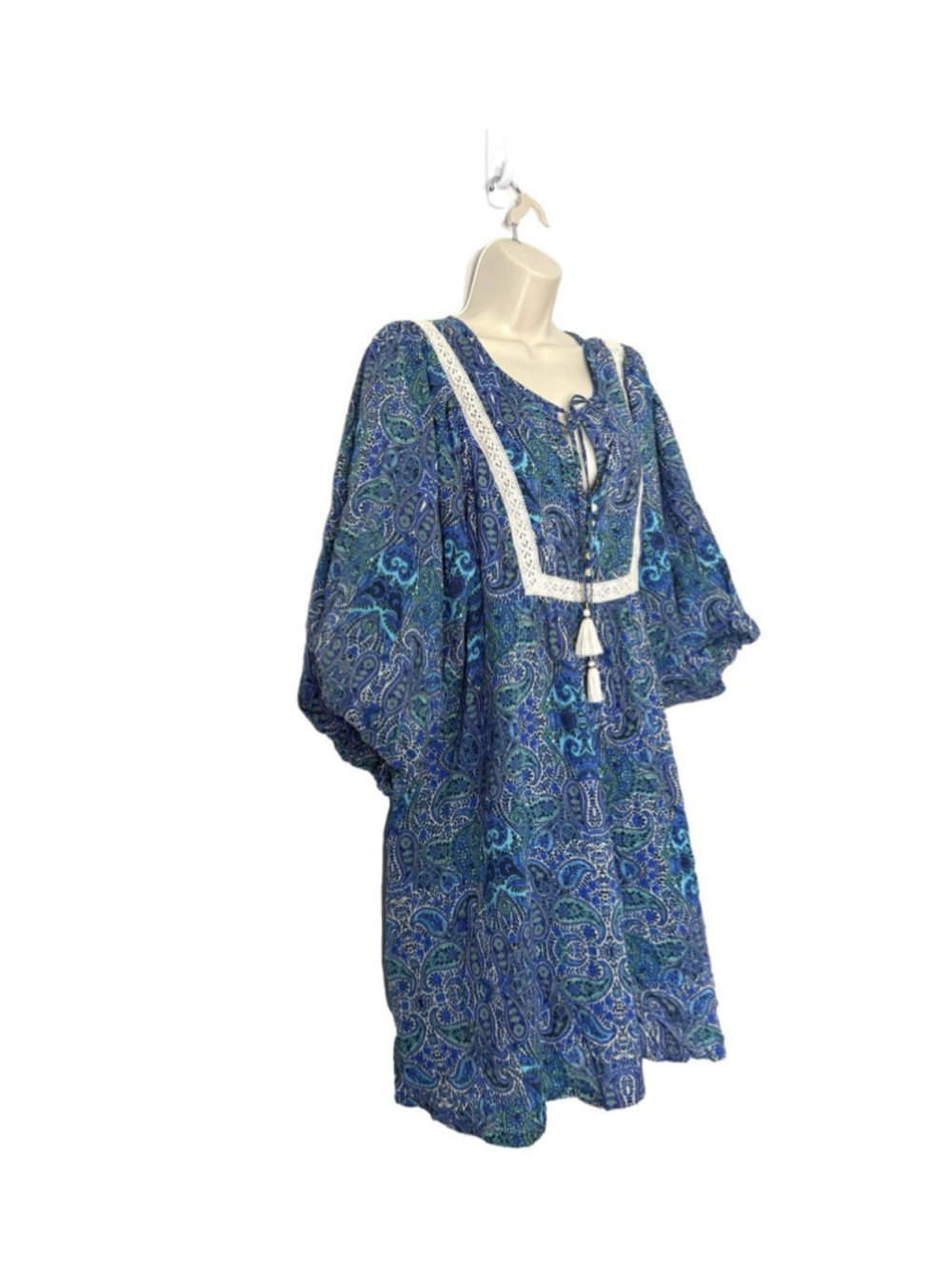 Anthropologie Lissa Paisley Boho Printed Shorts Romper Large Floral Peasant Lace - Picture 5 of 16